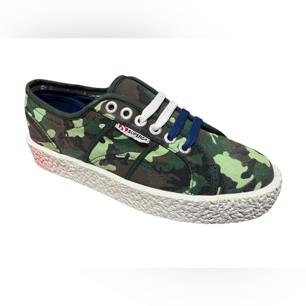 NIB Superga Women's Size 7 1/2 Camo Dark Green‎ Sneaker 2750 Cotcamou Mega Paura